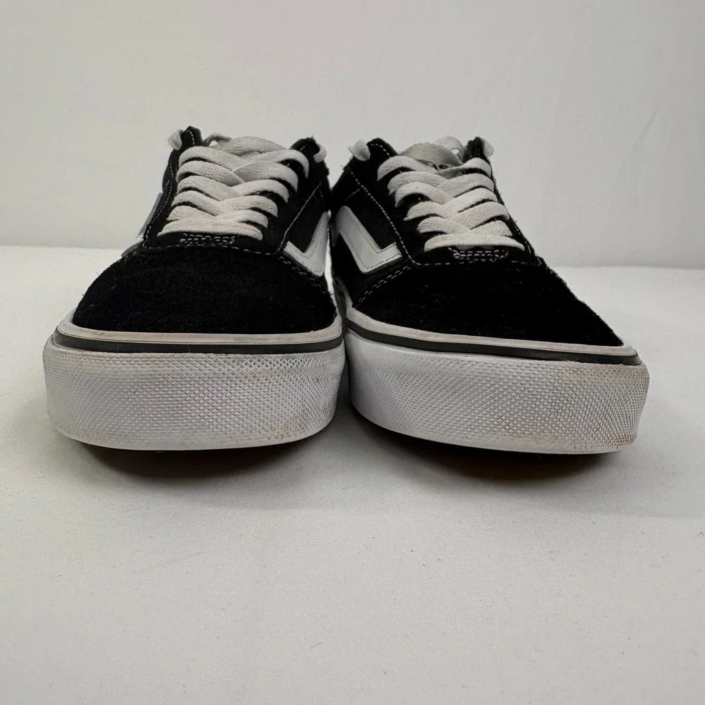 Vans Ward Low Top Black White‎ Suede Canvas Skate Shoes 500714 M 7 W 8.5